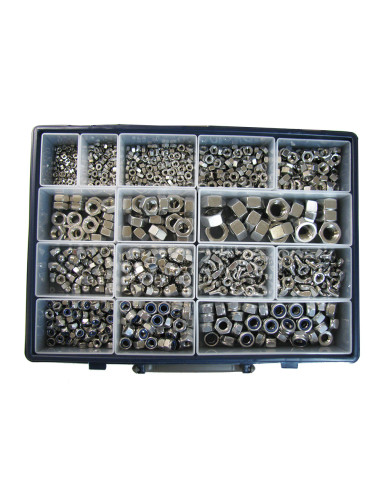 1 x Assortiment van 1140 Zeskantmoer...