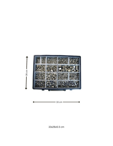 1 x Assortiment van 1140 Zeskantmoer...