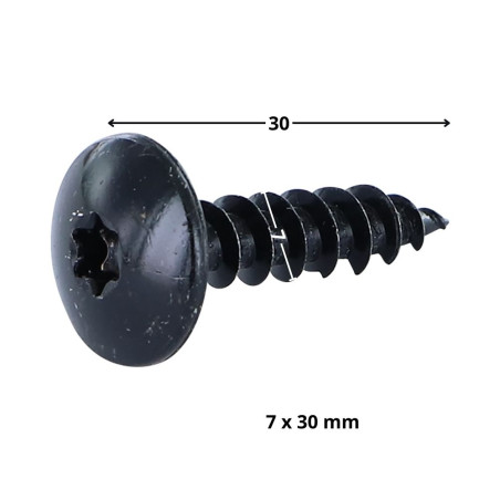 1 x TEKOR houtschroeven Schroeven scharnier 7X30 bedraad op 30 TORX T30 Zwart gegalvaniseerd staal anti-splijtpunt type 17