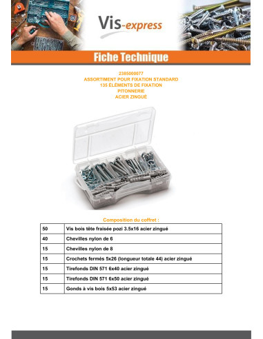 1 x Assortiment van Oogschroeven Wit verzinkt...
