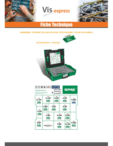 1 x Assortiment van 2446 SPAX gefreesde kop...