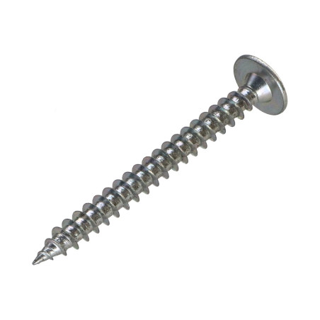 1 x Schroeven scharnier 6X60 gedeeltelijke draad TORX T30 kopdiameter 14 Wit verzinkt staal 96 uren zoutnevel zonder witte