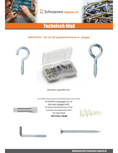 Assortiment van 130 Schroeven en Plug gipsplaten 2