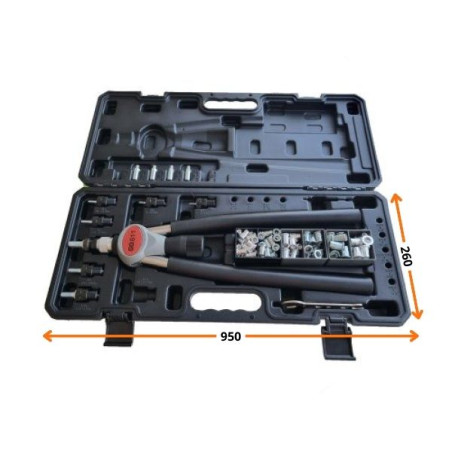 1 x Assortiment van Tang GO611 + 150 Blindklinkmoeren DEGOMETAL