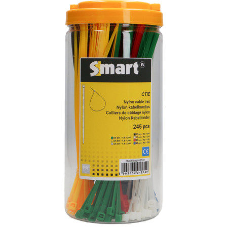 1 x Assortiment van 245 Slangenklem RVS Nylon