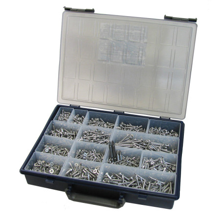 1 x Assortiment van 1540 Zelfborende schroef gefreesde kop ronde kop Pozi RVS A2 Bit