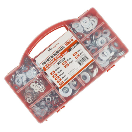 1 x Assortiment van 850 Sluitring Wit verzinkt staal serie M (Medium)