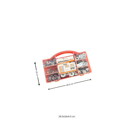 1 x Assortiment van 850 Sluitring Wit verzinkt staal serie M (Medium)