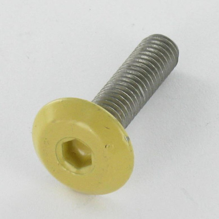 1 x Metalen schroeven plat sleutel van 4 M6X25 Wit verzinkt staal kop RAL1002