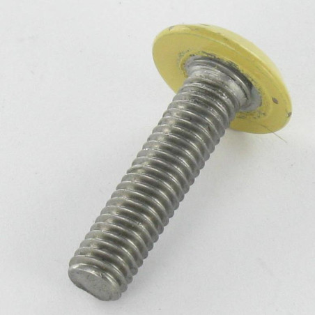 1 x Metalen schroeven plat sleutel van 4 M6X25 Wit verzinkt staal kop RAL1002