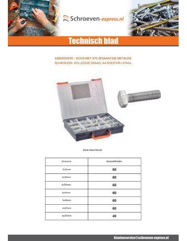 1 x Assortiment van 570 Metalen schroeven...