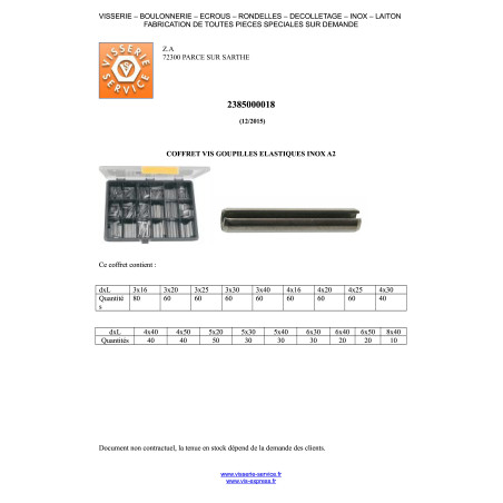 1 x Assortiment van 810 Splitpen Elastiek RVS A2