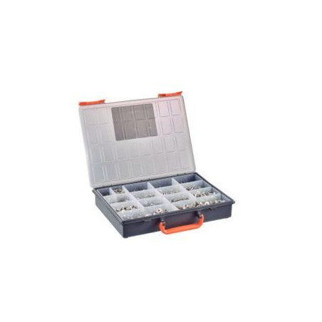 1 x Assortiment van 1240 Metalen schroeven FHC verzonken kop met zeskant print A4 RVS