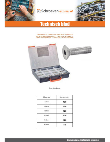 1 x Assortiment van 1240 Metalen schroeven FHC...