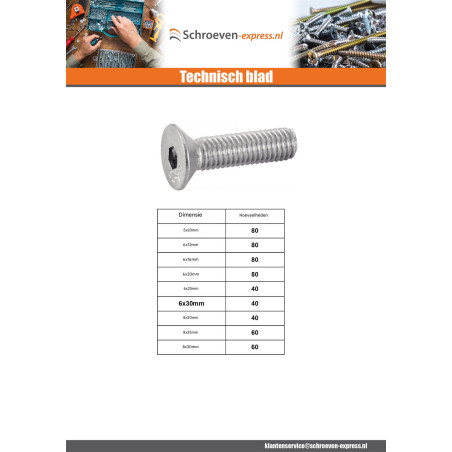1 x Assortiment van 1240 Metalen schroeven FHC verzonken kop met zeskant print A4 RVS
