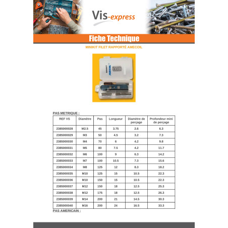 1 x KIT +NET RAPPORT M10X15 steek van 150