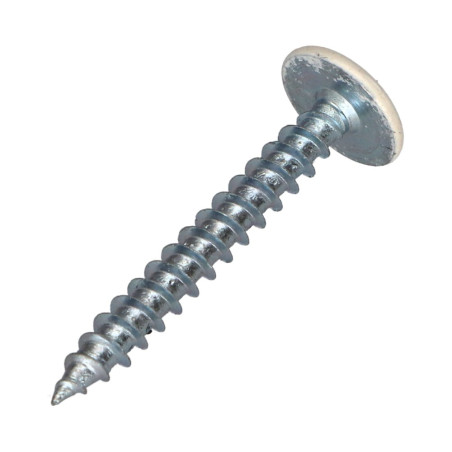 1 x Schroeven scharnier 4,5X35 volledige draad TORX T20 Wit verzinkt staal RAL9010 zuiver wit