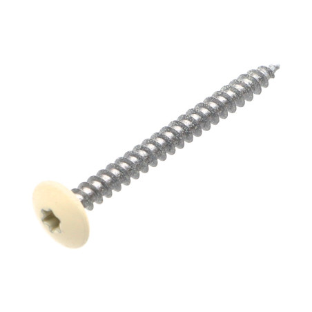 1 x Schroeven scharnier 4,5X50 volledige draad TORX T20 Wit verzinkt staal LAQ RAL9010 zuiver wit