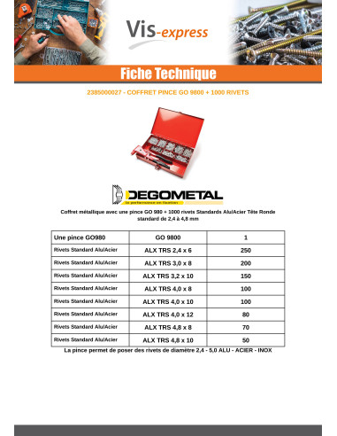 1 x Assortiment van Tang GO9800 + 1000...
