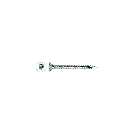 1 x Assortiment van 1700 Agglo houtschroeven gefreesde kop TORX anti-splijtpunt type 17 cut Wit verzinkt staal