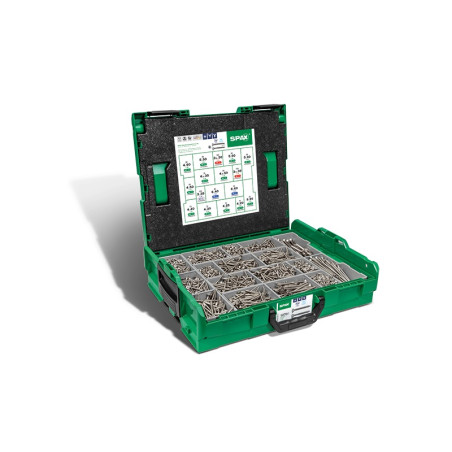 1 x Assortiment van 1070 SPAX gefreesde kop T-STAR MEER RVS A2