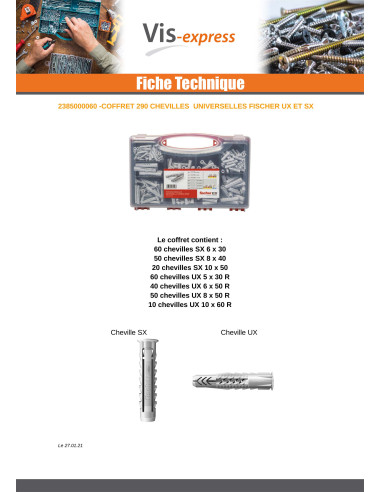 1 x Assortiment van 290 Plug universeel Fischer...