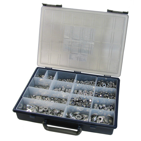 1 x Assortiment van 1760 Sluitring / Zeskantmoer / borgmoer RVS A2