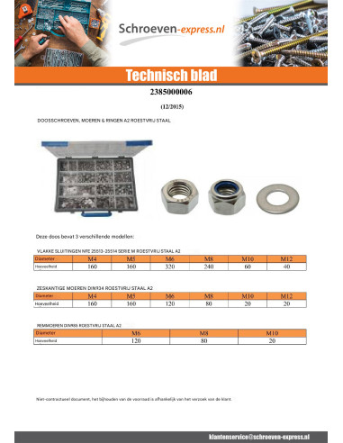 1 x Assortiment van 1760 Sluitring /...