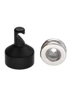 Haak decoratief Aluminium Zwart met bevestiging...