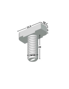 Metalen schroeven hamerkop M10X20 voor 28/15 profielen... 2