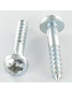 Houtschroeven ronde kop Pozi PZ8 6X40 Wit verzinkt staal