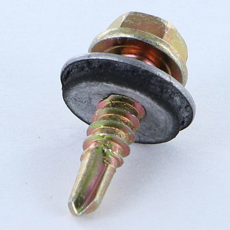 1 x Zelfborende schroef zeskantkop TH 4.8X19 Afdichtingsring met neopreen epdm afdichting Bichromaat