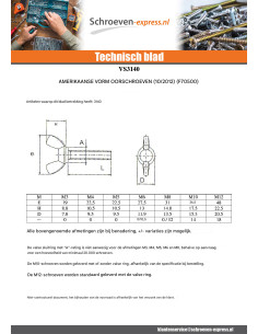 Schroeven oren M6X70 amerikaanse vorm Wit verzinkt staal 2