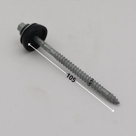 1 x Zelfborende schroef zeskantkop TH 6,5 x 105 anti-splijtpunt type 17 cut hoge corrosiebestendigheid Thermisch verzinkt