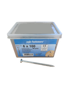 Emmer met 85 Houtschroeven 6X100 gefreesde kop Pozi PZ7...