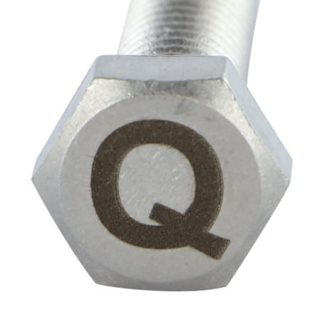 1 x Metalen schroeven zeskantboutenTH 8X35 A4 RVS met lettergravure "Q"