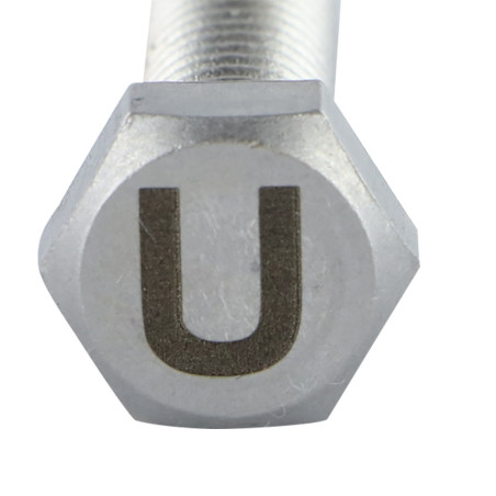 1 x Metalen schroeven zeskantboutenTH 8X35 A4 RVS met lettergravure "U"