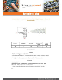 Plug Nylon ZELFDOORMACHINE BORD GIPS 13X32 2