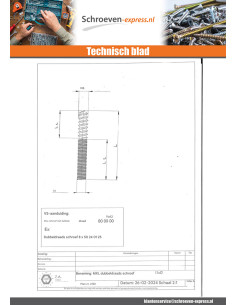 Combinatieschroef voor voeteneinde 4X50 Wit verzinkt staal 2