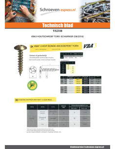 Agglo houtschroeven VBA3 scharnier 6X40 TORX T30 Zwart... 2