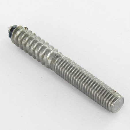 1 x Combinatieschroef voor voeteneinde 10X74 33 mm houtdraad 4 mm glad gedeelte 37 mm metaaldraad Ruw staal