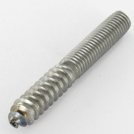 1 x Combinatieschroef voor voeteneinde 10X74 33 mm houtdraad 4 mm glad gedeelte 37 mm metaaldraad Ruw staal