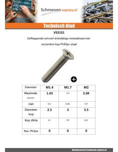 Zelftappende schroef Draadstang metalen gefreesde kop... 2