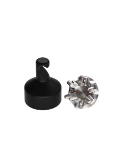 Haak decoratief Aluminium Zwart met bevestiging voor...