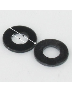 Sluitring plat 7X14X1 Zwart gegalvaniseerd staal 2