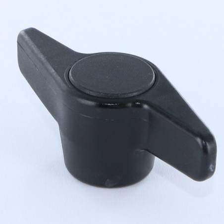1 x Vrouwelijke klemgreep zwart nylon Insert Wit verzinkt staal M8