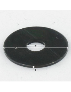 Sluitring plat 8X20X2 Ruw staal Zing nikkel zwart 480 hbs... 2