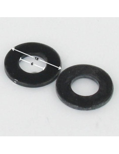 Sluitring plat 6X18X2 Zwart gegalvaniseerd staal 2