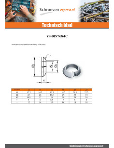 Sluitring Grower conisch M20 Wit verzinkt staal 2