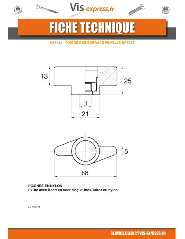 1 x Vrouwelijke klemgreep zwart nylon Insert...